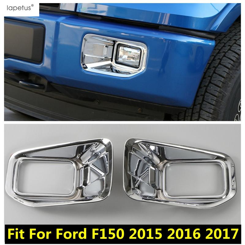 Front Bumper Fog Light Lamp Frame Decoration Sequ Cover Trim For Ford F150 2015 2016 2017 ABS Chrome Accessories Exterior Kit