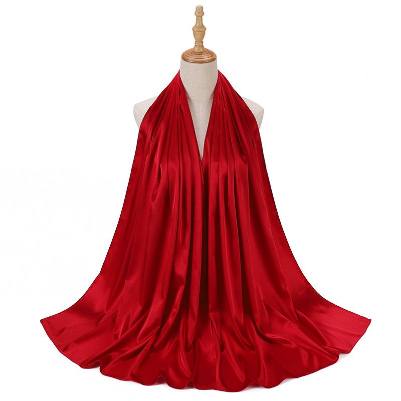 

Сатиновый хиджаб Малайзия Бархатный сатин Шелковый хиджаб для мусульман Сатиновый шелковый хиджаб Однотонный Мусульманский тудунг Бавал 70x180cm