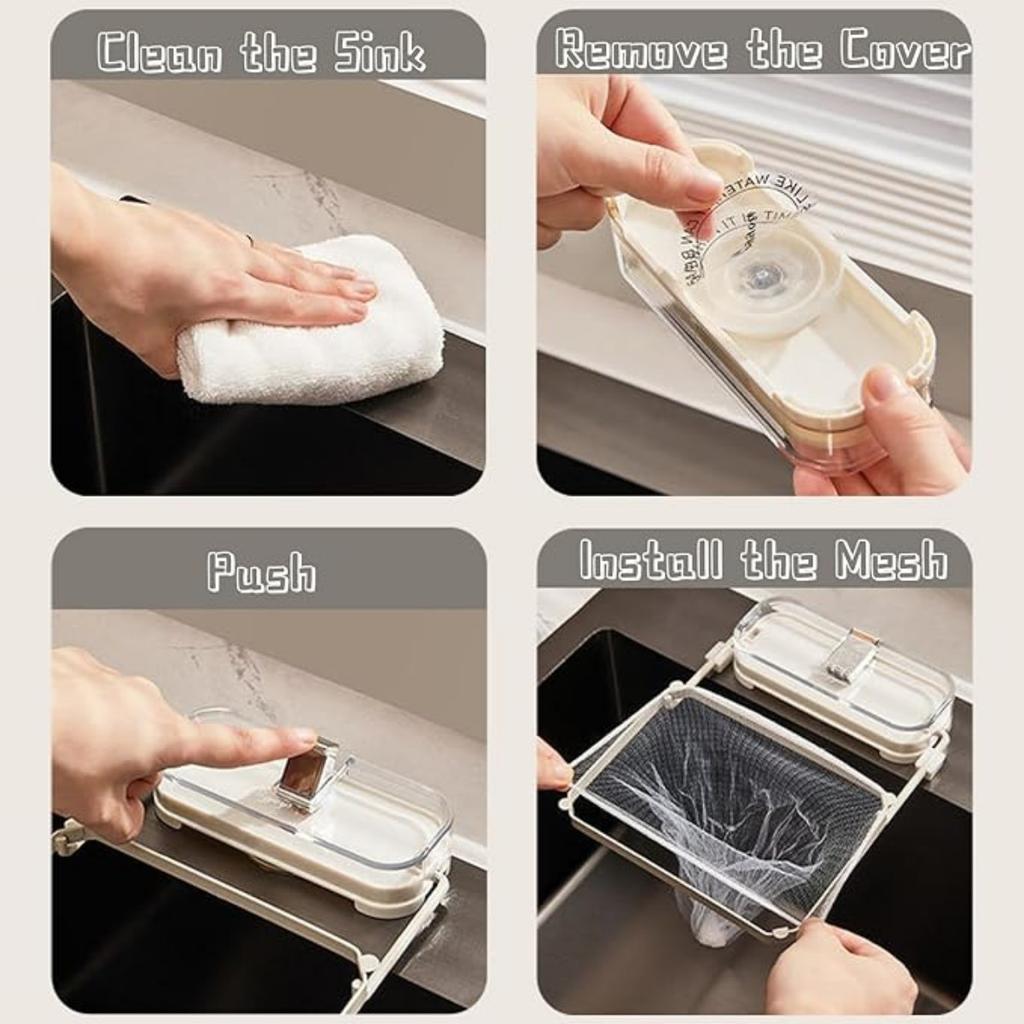 Sink Drainer Suction Cup Sink Strainer Reusable Sink Drain Strainer for Kitchen Food Waste with 50 Pcs Disposable Mesh Bags Foldable Multifunctional