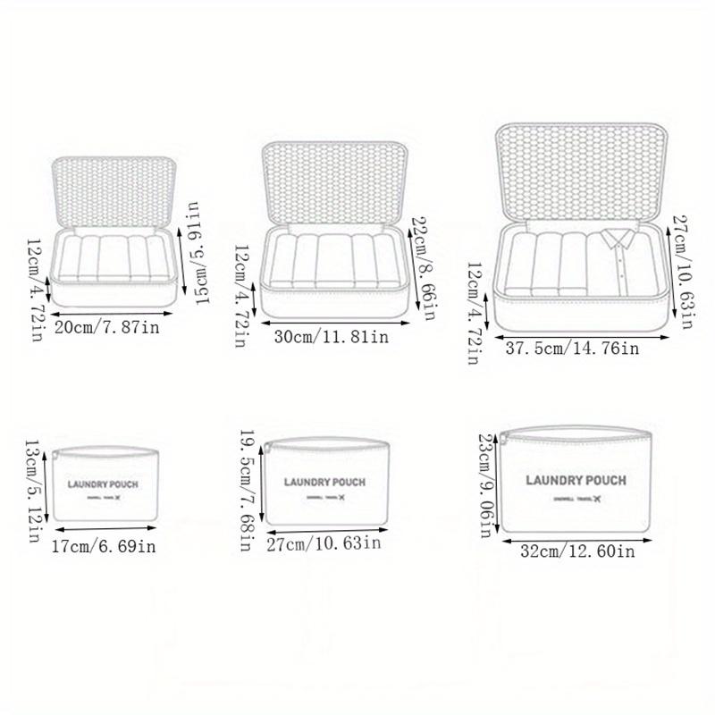 6pcs Multi-Size Portable Travel Clothing Storage Bag Set