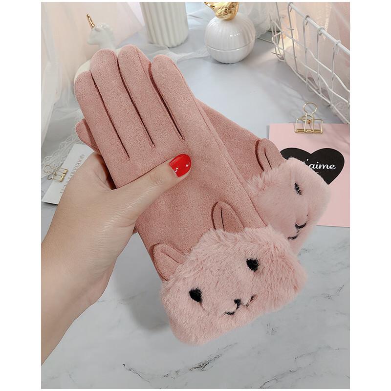 Cute Korean Style Fleece-Lined Winter Gloves