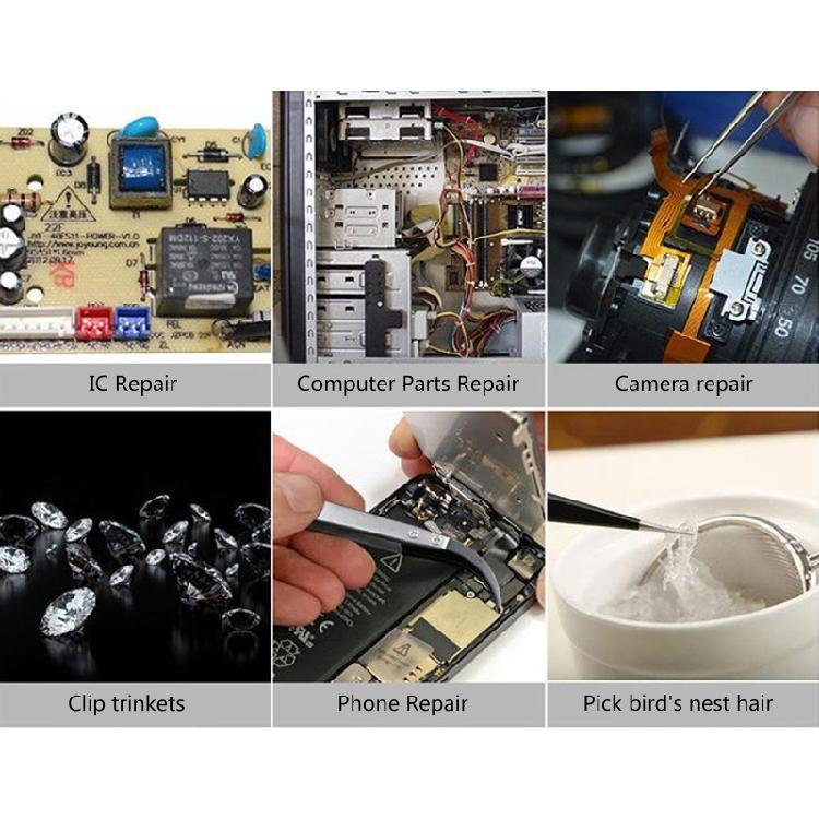 3x Anti-Static Ceramic Reverse Tweezers Cigarette Tweezers Curved Tip Tweezers