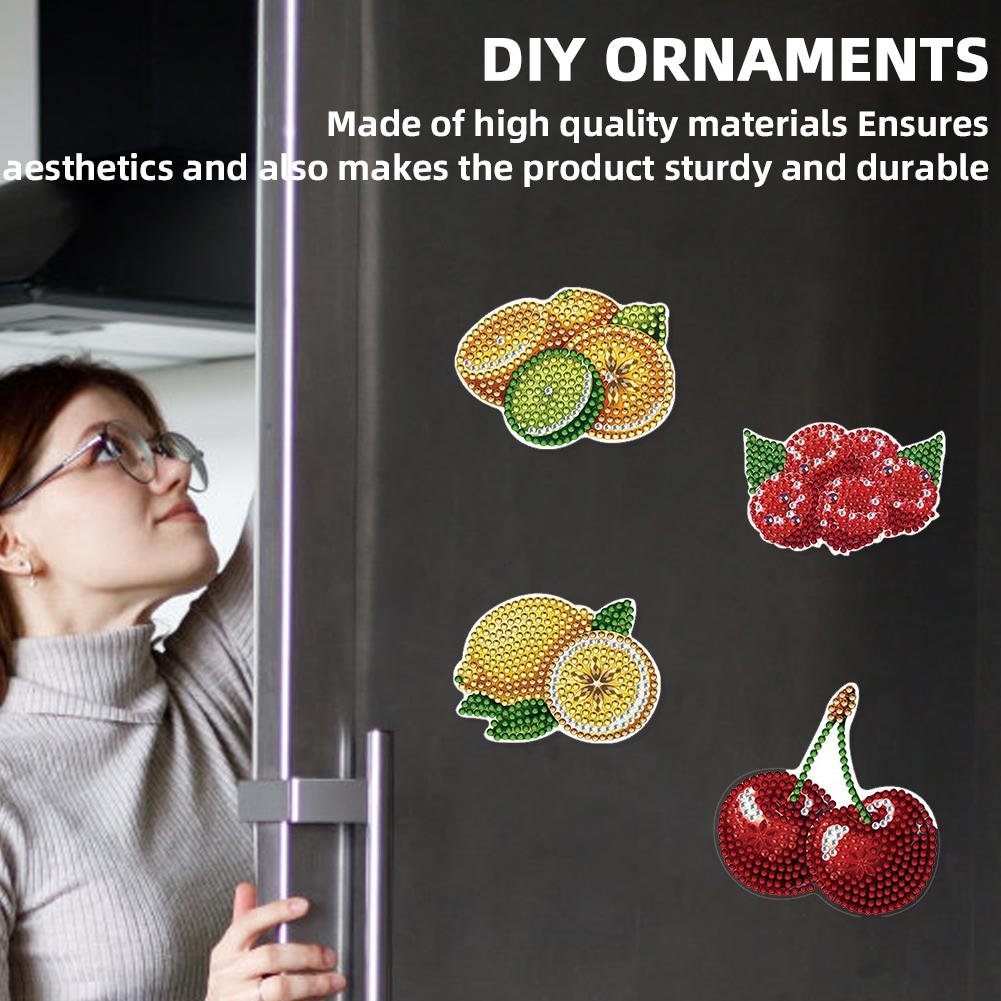 12 Stück Diamant-Kunst Magnete Sets Kühlschrankaufkleber Set Diamantmalerei Sets Kühlschrankmagnet DIY Bastelsets für Erwachsene