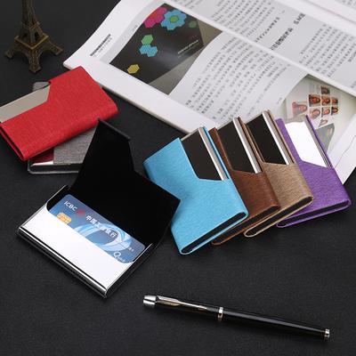 Kreativer Halter Metall Leder Box Cover Credit Business Multi Card Case Wallet