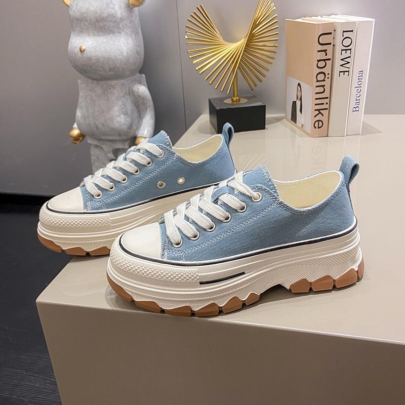 Summer New Little White Shoes Women's Tide Students Thick-soled Breathable Canvas Shoes Casual Board Shoes