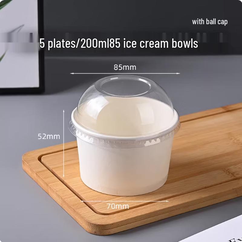 Disposable Tasting Paper Bowls with Dome Lids