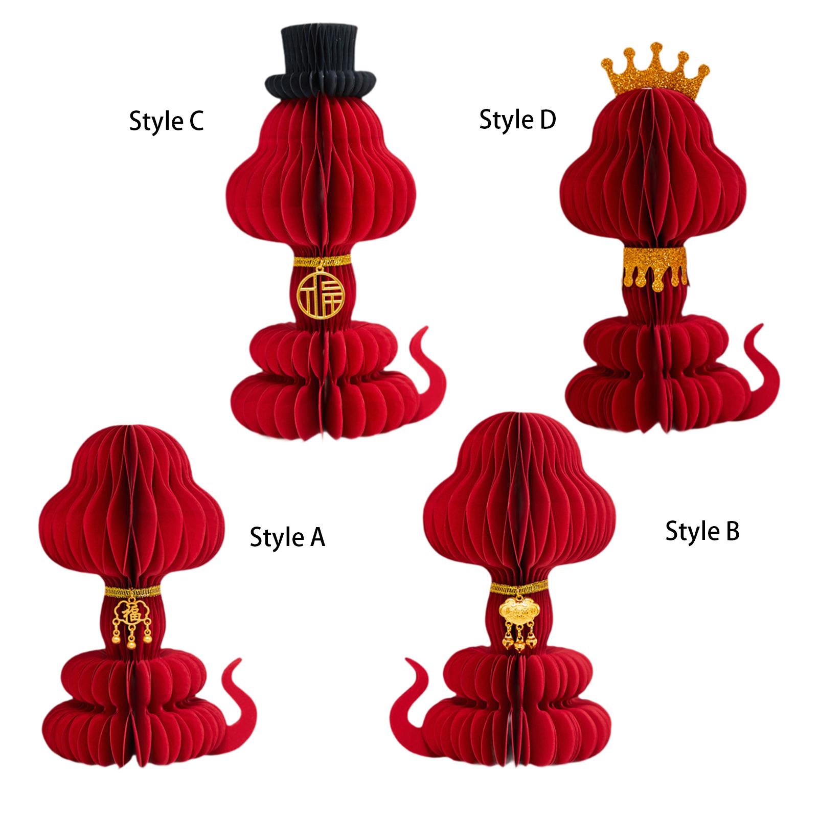 

Snake Statue Chinese 2025 New Year Paper Sculpture Souvenir Gift Lunar New Year Decoration for Home Christmas Farmhouse Table Style B