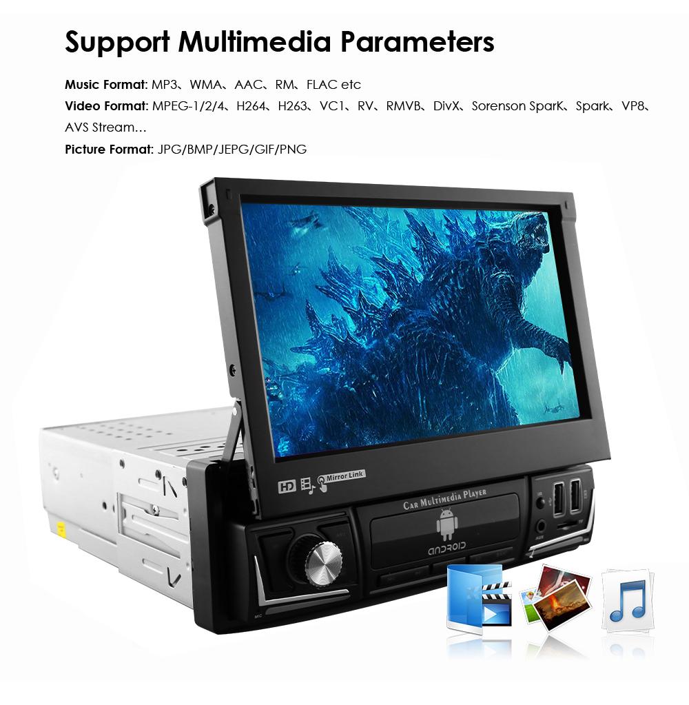 1 დინი მანქანის რადიო CarPlay ავტომატური GPS ნავიგაცია IPS ჩამოსაშლელი ეკრანი 1 დინი ანდროიდის მულტიმედია პლეერი უნივერსალური აუდიო ვიდეო არა DVD