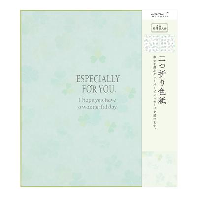 Midori Shikishi Colored Shikishi Bifold Clover Pattern 33140006
