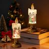 Christmas LED Candle Light Flameless Rotating Waterfall Sparkling Candle Light Crystal Electronic Candle Desktop Decoration Gift