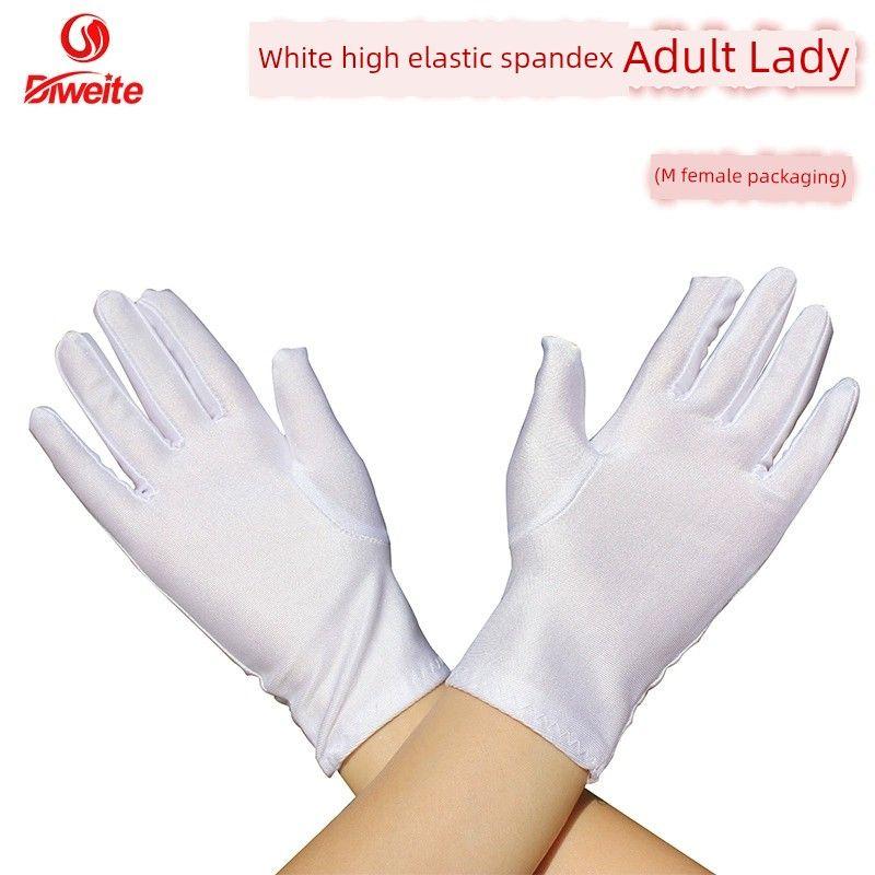 

Детский сценический этикет Танцевальные Высокой эластичности Белые перчатки White spandex adult female M 2 pair All yards