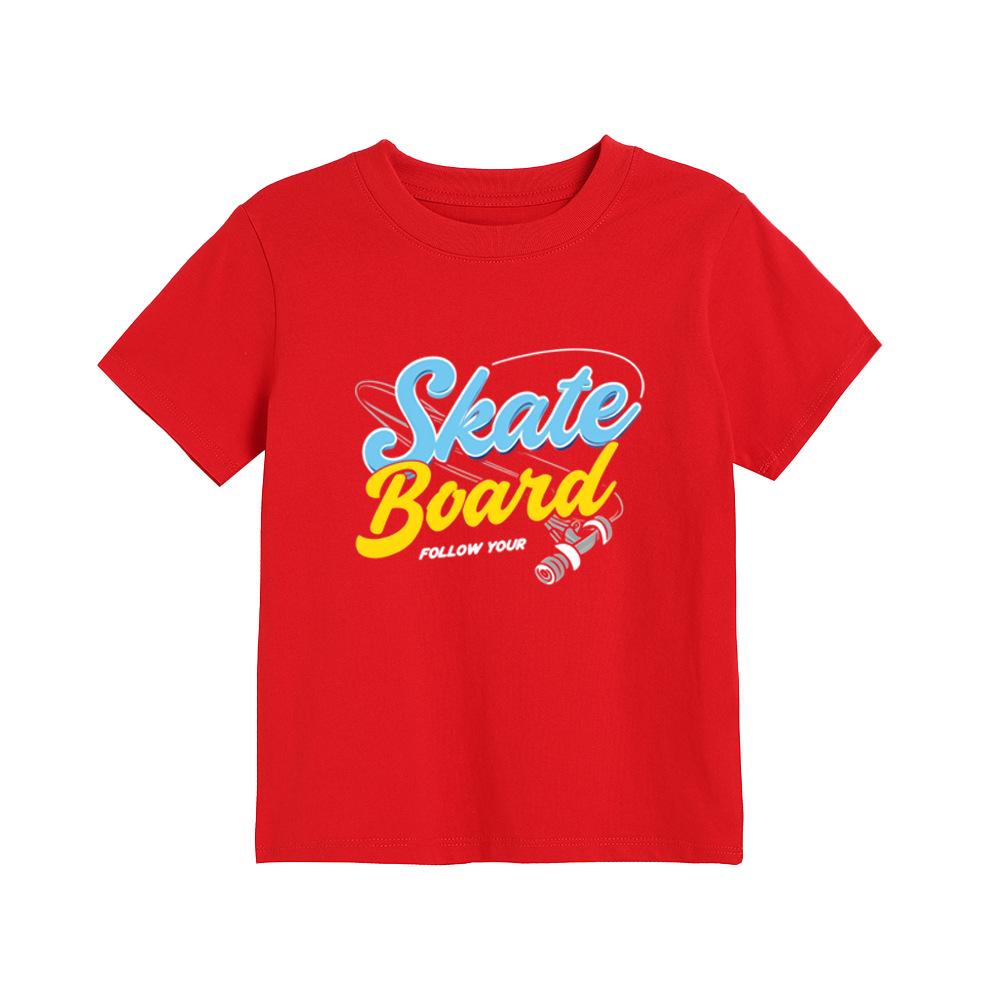 Children's Short-Sleeve Cotton T-Shirt - Trendy Summer Base Layer for Boys