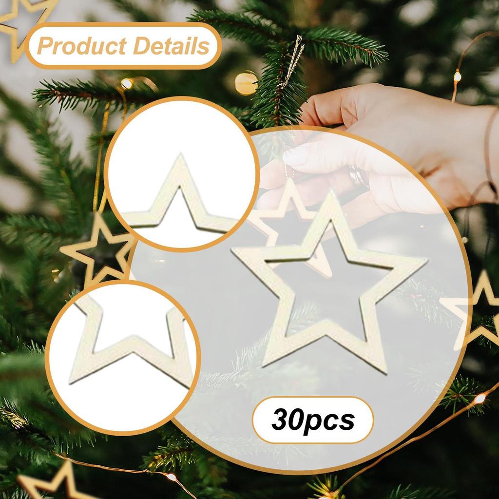 Hohler Stern Unfertige Holzteile Reifen Rohlinge Holzschnitzereien Holzornamente zum Basteln