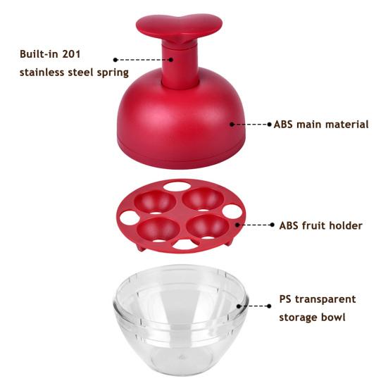 4-Hole Cherry Pitter Baking Fruit Pit Remover for Cherries Plums Multi-Functional Fruit Pitting Tool