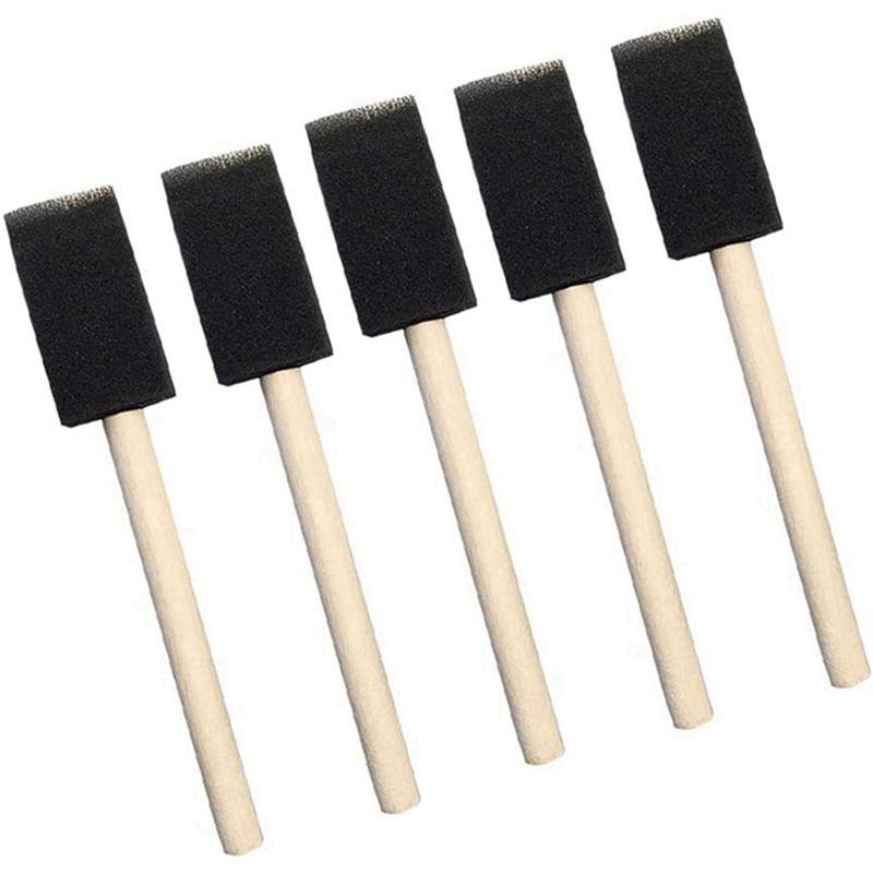 A60z180pcs Small Foam Paint Brush Sponge Foam Brush Painting Set Wood Handle 1 Inch Paint Brushes Tools Painting Setmay