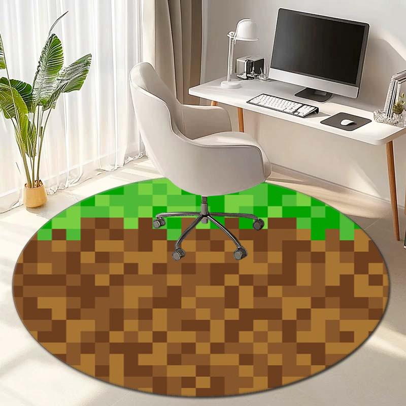 Sandbox Electronic Xbox Games Minecraft Circular Carpet Household Goods Decoration Anti Slip Home Table and Chair Mat Aisle Door Mat Carpet D11
