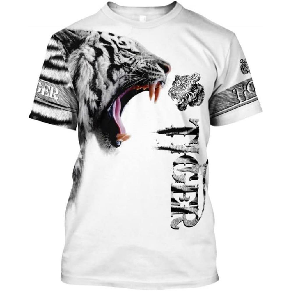 Fashion Tiger 3D Print Summer Fashion Popular T Shirt Casual Men's Street Hip-Hop Short Sleeve T-shirt Harajuku Y2k Loose Top