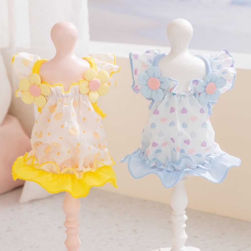 Comfortable Dog Princess Dress 3D Floral Dog Vest Cute Puppy Summer Dress  Outdoor Activities