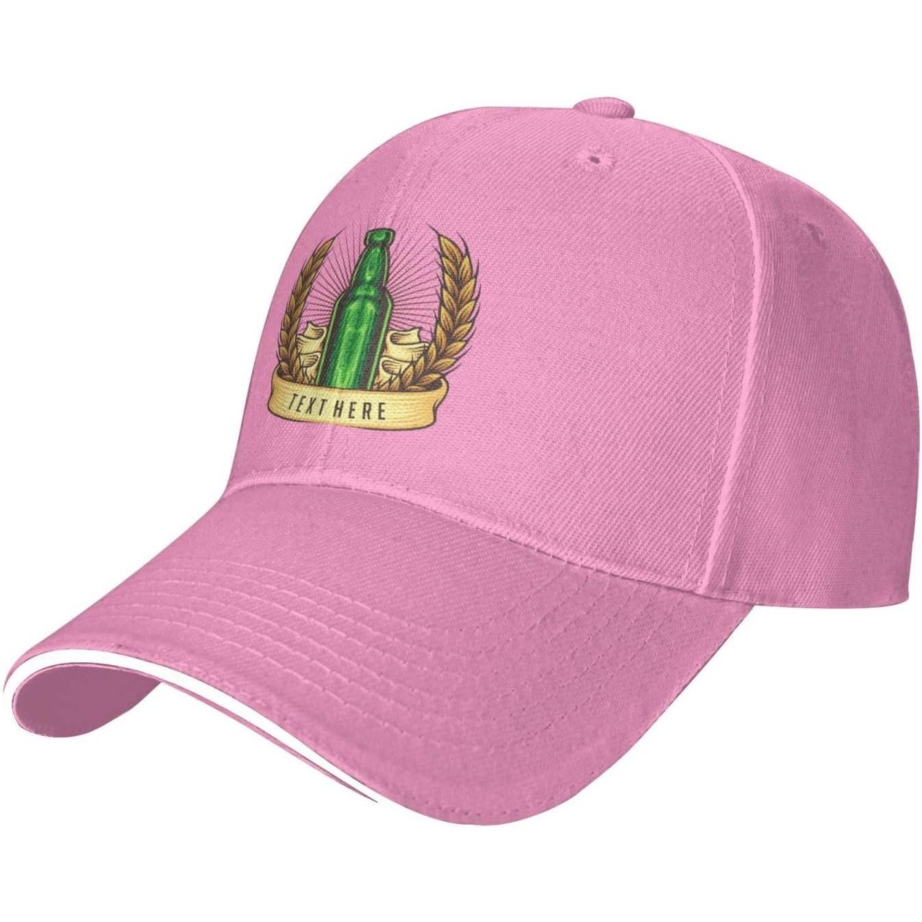 Green Beer Bottle Emblem Baseball Cap Polyester Adjustable Sun Hat Casual Golf Cap for Adults Adjustable