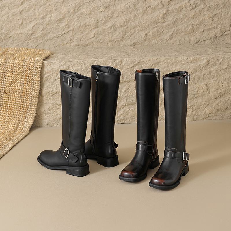 Krazing Pot Зимние сапоги для верховой езды из коровьей кожи с квадратным носком — фото 7