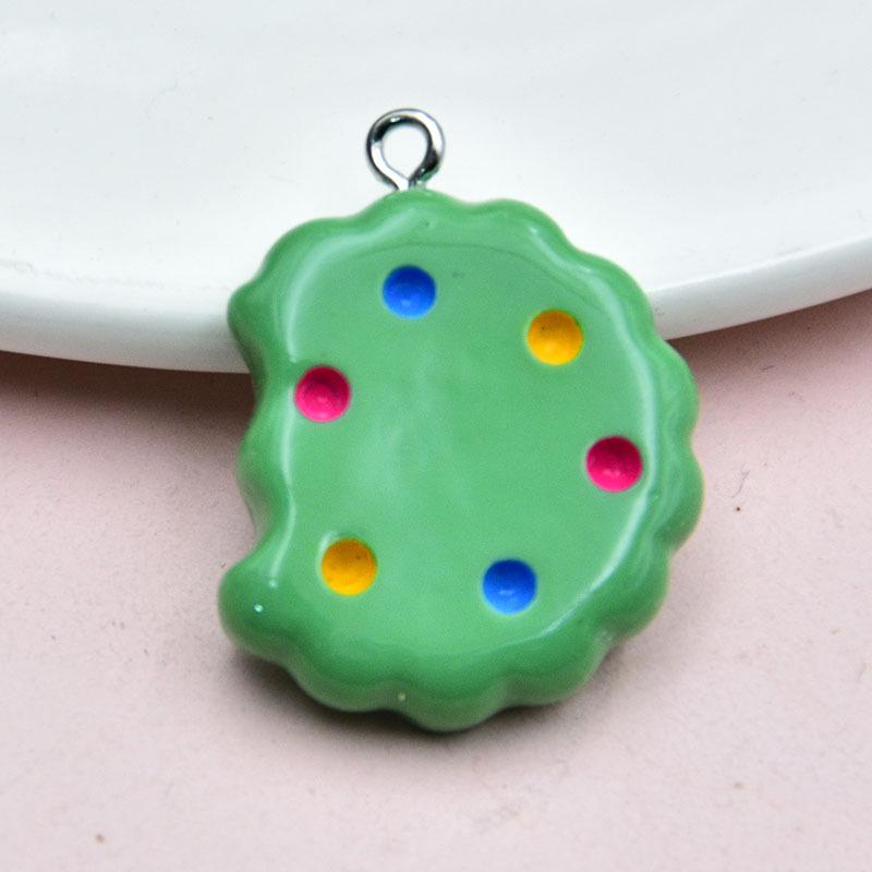 Glossy Cartoon Cookie Resin Keychain Pendant - DIY Jewelry Accessory