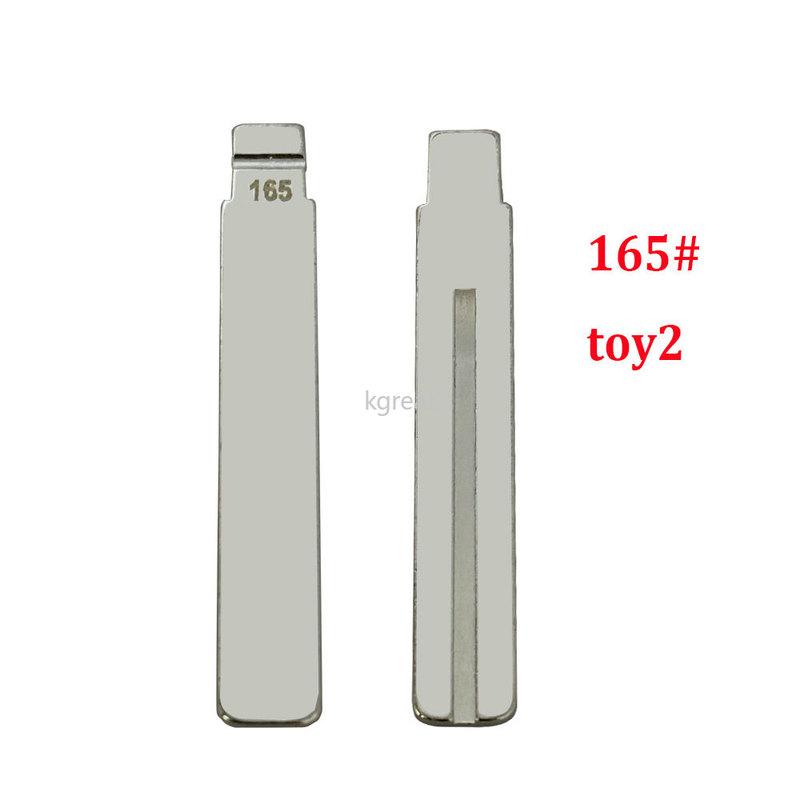 10 шт. 165# TOY2 KD Лезвие автомобильного ключа Умный пульт Необработанное лезвие автомобильного ключа Необработанная заготовка для складного автомобильного ключа для Toyota Lexus BYD 165 toy2