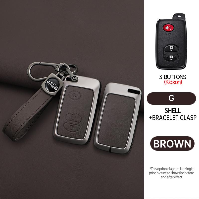 Zinc Alloy Leather Car Key Case Shell Cover for Toyota Prius 30 Alpha Aqua Land Cruiser Auris for Lexus LC 200 2012 - 2014 Parts