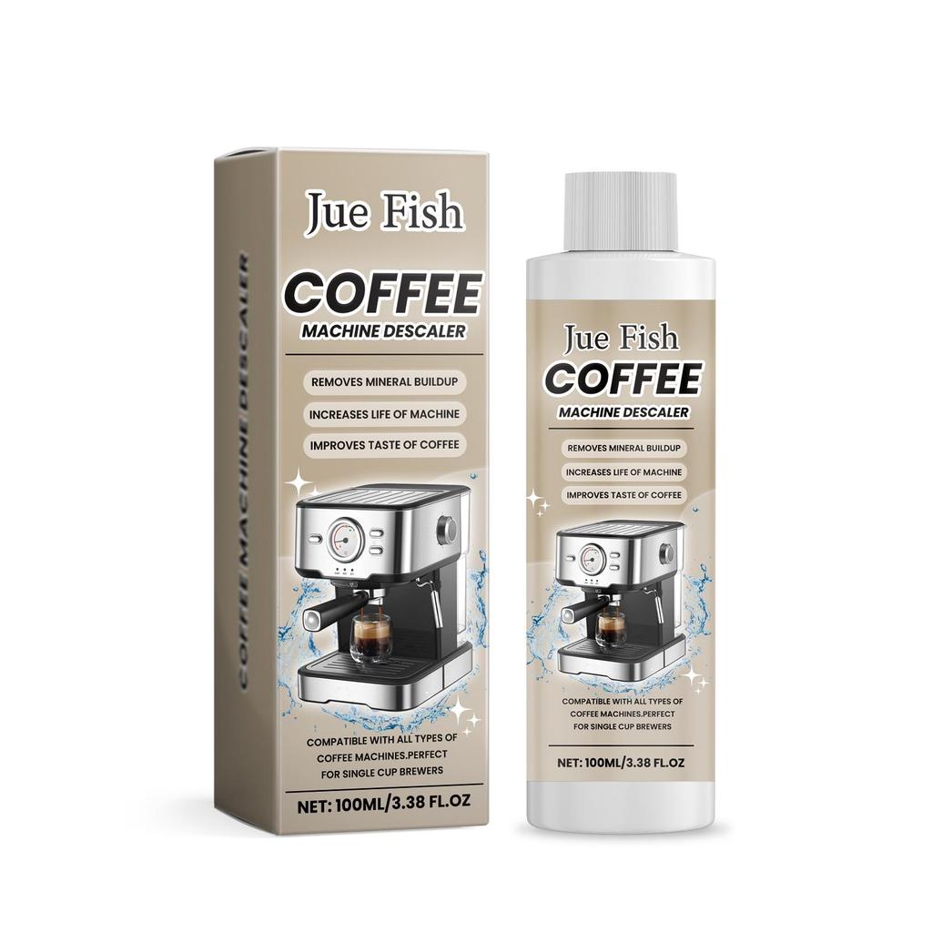 Jue-fish Coffee Machine Descaler Specialized Cleaning Agent for Coffee Machines Limescale Stain Cleaner & Refresher 100ml