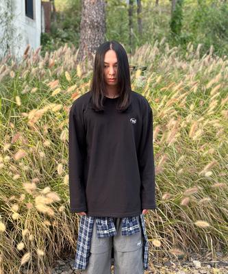 PEACEOFMIND Logo Cotton Long Sleeve (Black)