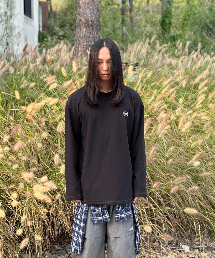 PEACEOFMIND Logo Cotton Long Sleeve (Black)