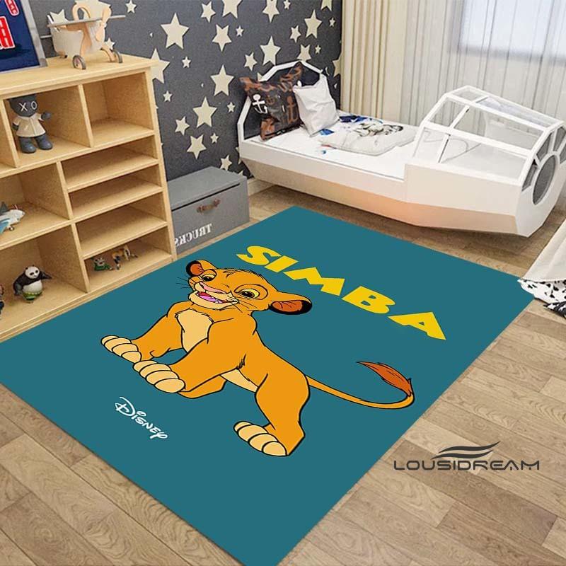Customizable large Simba Lion King cartoon rug, suitable for living rooms, children's bedrooms, sofas, doormats, and is non-slip