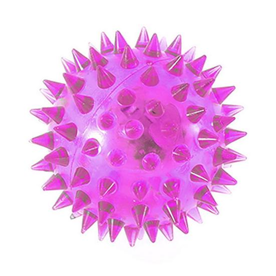 Bouncing Light-Up Ball Spiky Rubber Sensory Toy with Flashing Colors Cat Dog Chewing Toy Teeth Cleaning Thorn Balls