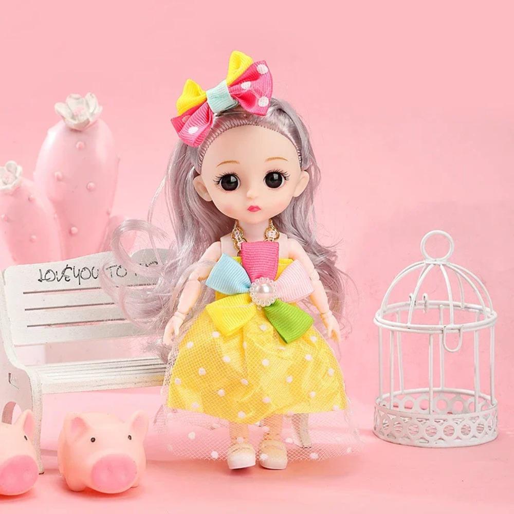 16cm BJD Puppe Mode Prinzessinnenpuppe Figur 1/12 Maßstab DIY Beweglich 13 Gelenke mit Kleidung und Schuhen Glückliches Mädchen Geschenk Kinderspielzeug