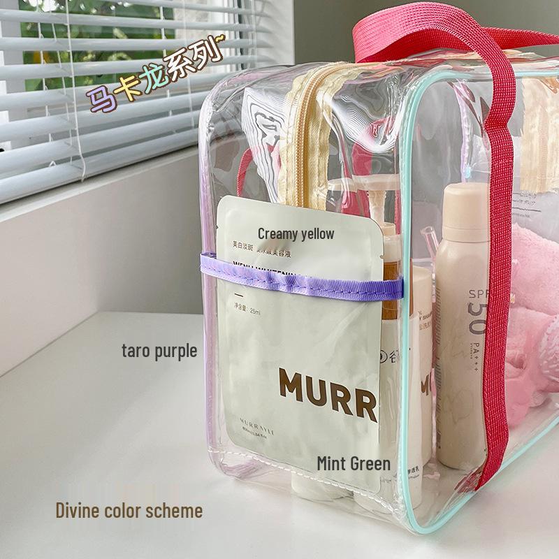 Pink Transparent Large-Capacity Waterproof Toiletry Bag for Beach & Travel