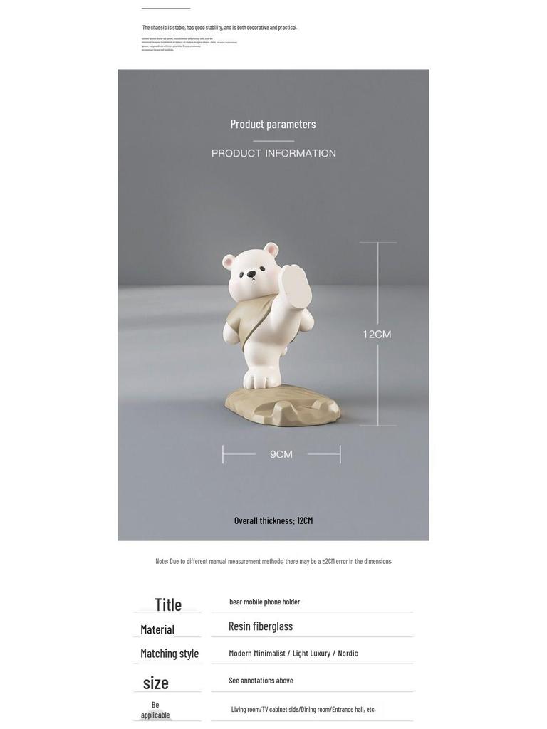 Adorable Bear Phone Holder Desk Ornament for Relaxation & Gift