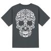 KAN6312 Ktg0020 Flower Skull Short Sleeve T-Shirt - Gray