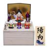 Osaka Choseido May Doll Helmet Compact and Mini Storage Personalized Wooden Tag Included Ceramic Momotaro with Paulownia Wood Storage Box and Stand