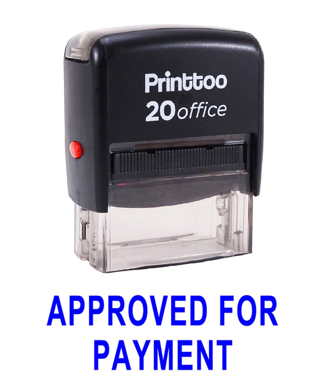 

Printtoo Self Inking APPROVED FOR PAYMENT Rubber Stamp Office Stationary Custom Stamp - 14 mm x 38 mm (Approx) синій