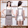 Cotton Cooking Apron with Straps, Waist Tie, Zipper Pocket, Dustproof & Dirt-Resistant for Home Kitchen