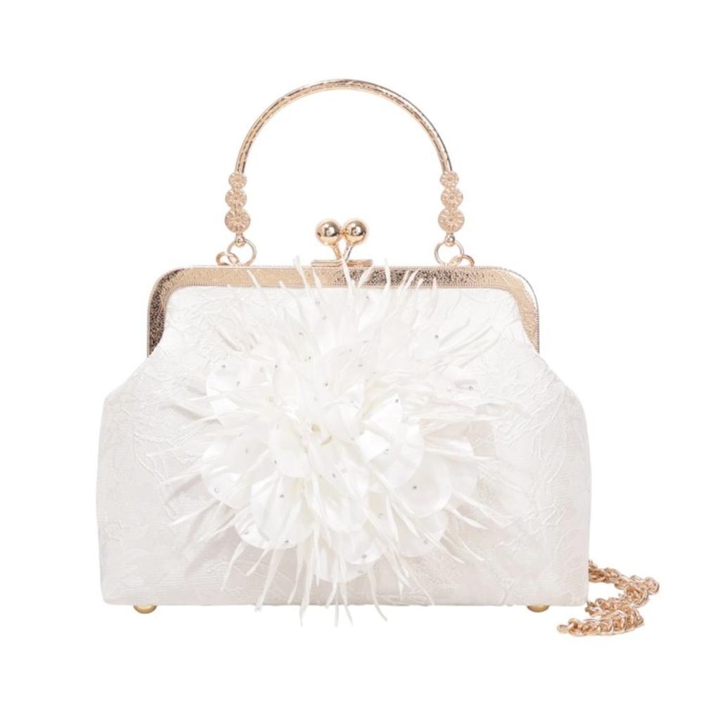 Handbag Women Cloth Flower Chain Strap Evening Wedding