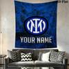 Custom Name Inter Milan Wall Tapestry Aesthetic Wall Hanging Printed Fabric Blanket Decorative Tapestries for Bedroom Living Room Home Decor