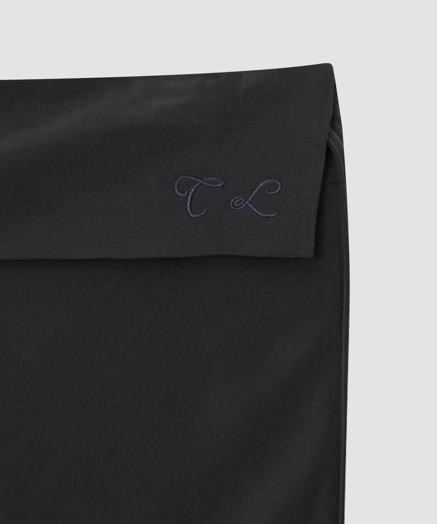 Deolil Folded Long Skirt_Charcoal