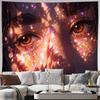 Cosmic Eyes Girl Face Galaxy Art Wall Tapestry Machine Washable All Season Decor Art Print Fantasy Dream Design Home  nontoxic
