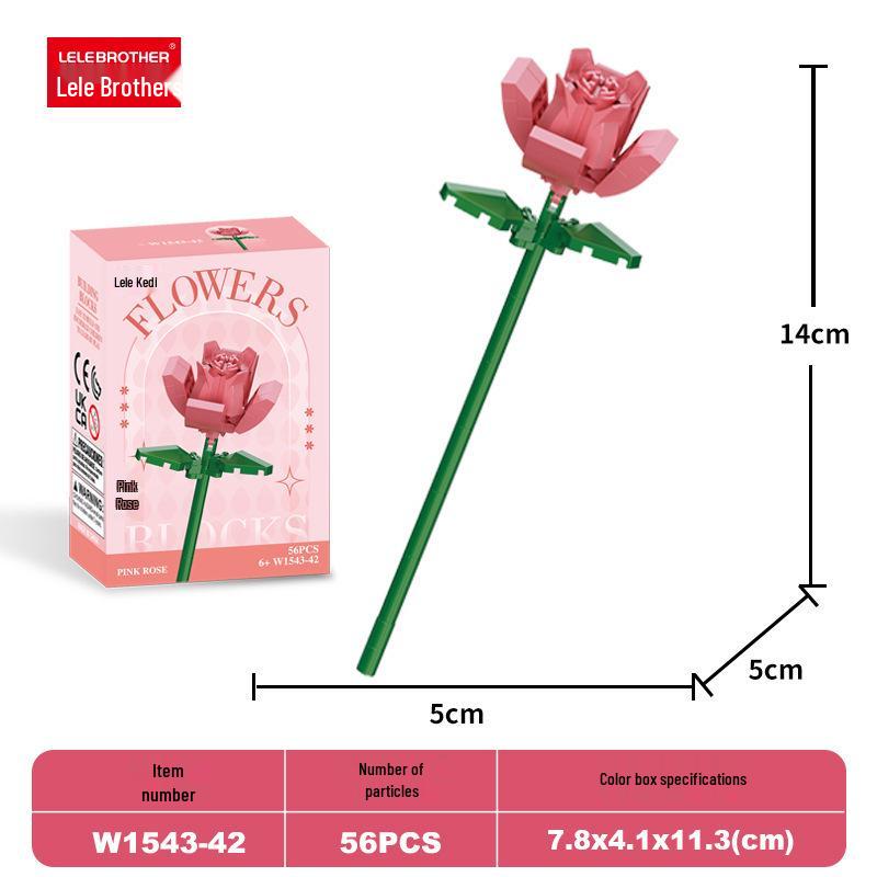Lele Brothers Fresh Flowers Building Blocks Puzzle Toy for Girls