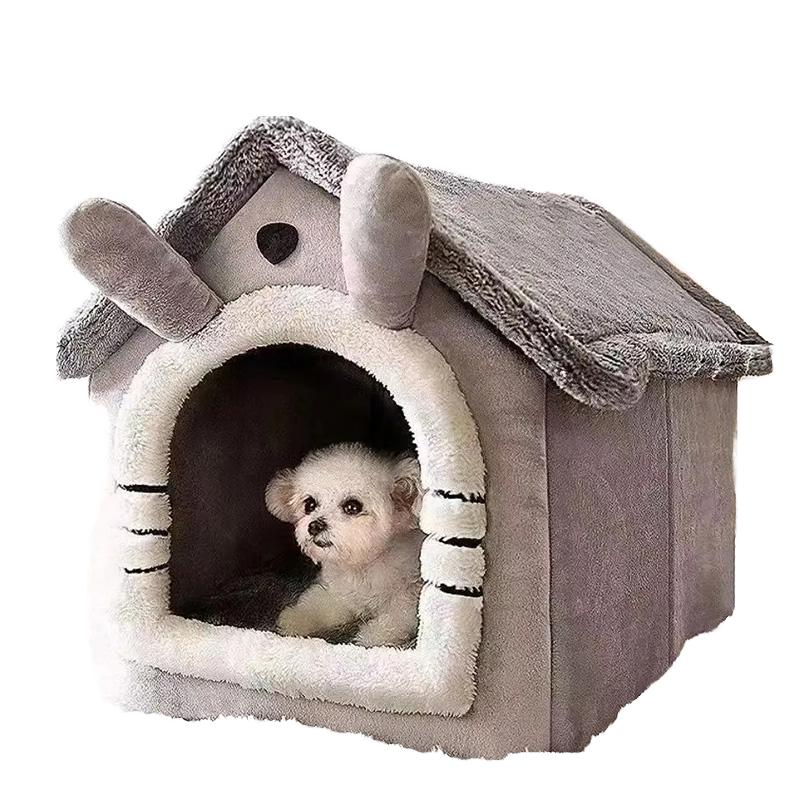 Cute Luxury Solid Summer Winter Cat Dog Pet Bed Tent Soft Plush Removable Washable