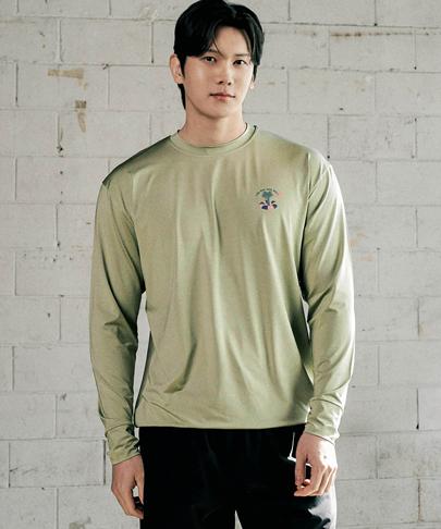 Tyubeuteuli Men'S Adjustable String Long Sleeve Rash Guard A804 Olive Green