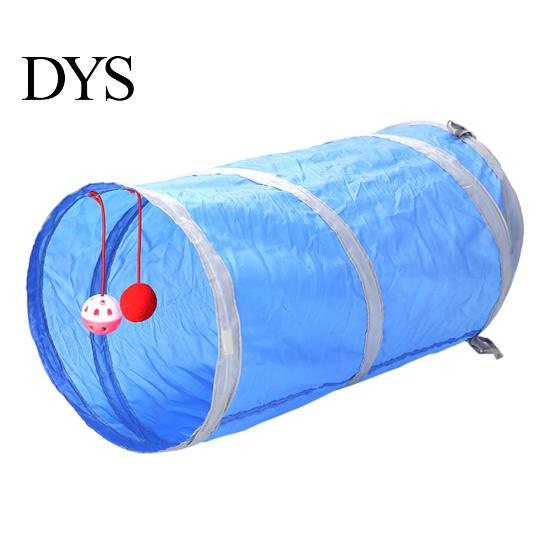 Pet Cat Kitten Tunnel Tube Toy Hide Playing Foldable House Hanging Ball Bell