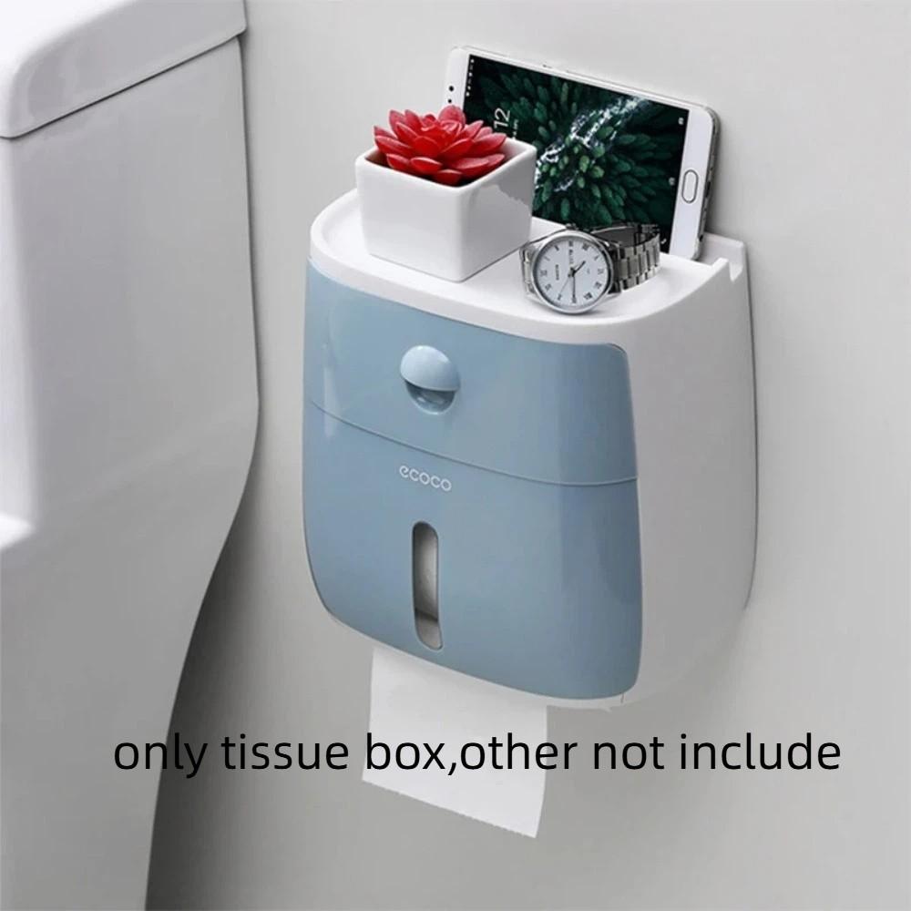 Waterproof Double Decker Toilet Tissue Box Punch-free Toilet Paper Roll Tube Household Style 3