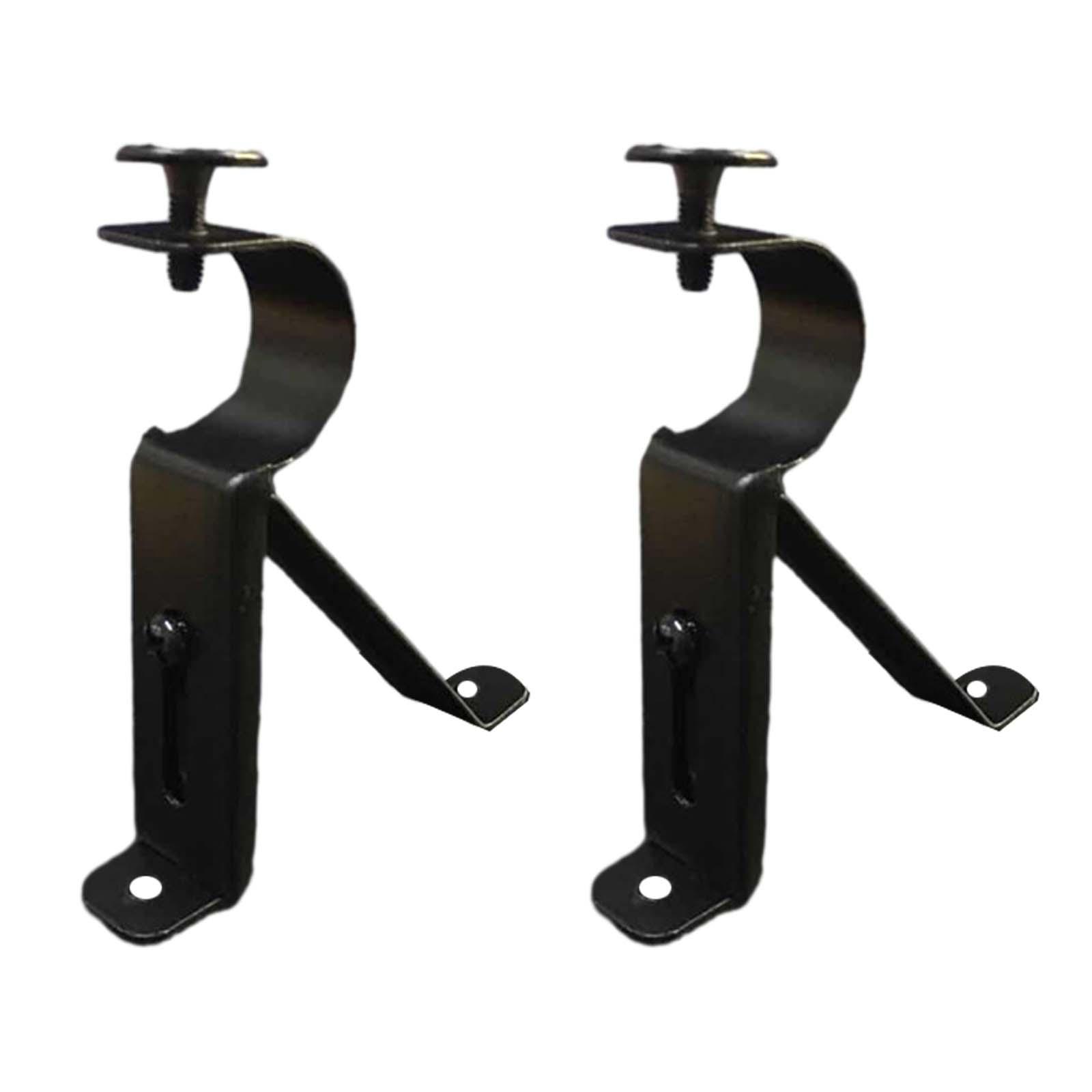 

2x Curtain Rod Brackets Decorative Curtain Rod Holder for 1inch Curtain Rod чорний