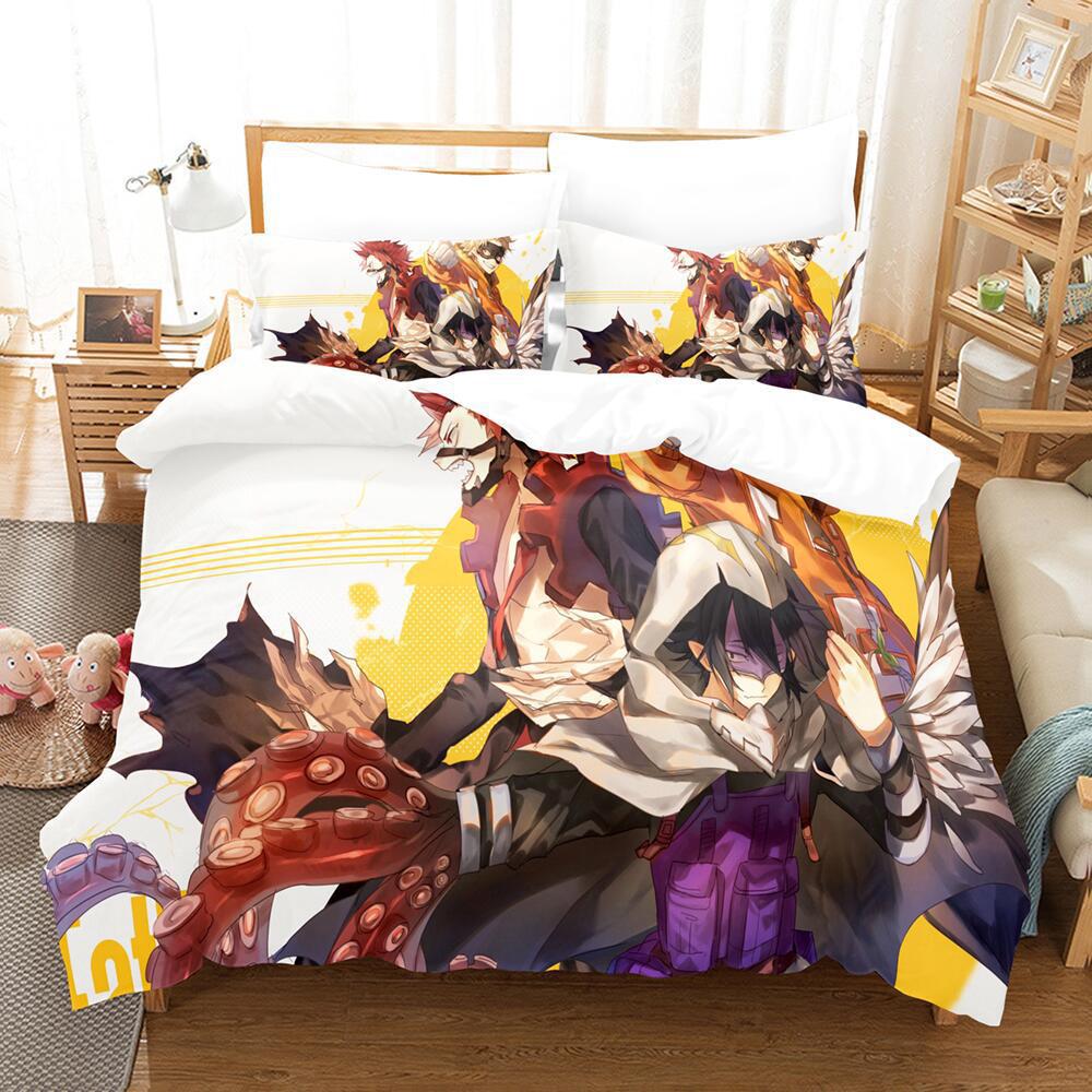My 3D Cartoon Animation Bedding Microfiber Polyester Cotton 90G Duvet Set Three-Piece Set